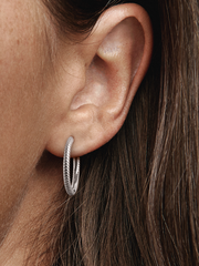 Pandora Moments Charm Hoop Earrings - Sterling silver