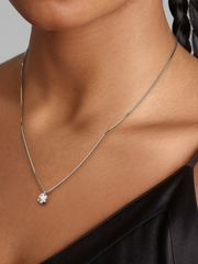 FINAL SALE - Pandora Nova 14k White Gold Lab-grown Diamond Pendant Necklace - 1.00 ct TW, 14k white gold