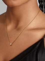 Pandora Era Bezel 14k Gold Lab-grown Diamond Pendant Necklace - 0.15 ct TW, 14k gold