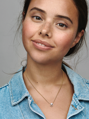 Sparkling Round Halo Pendant Collier Necklace - 14k gold plating