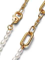 Pandora ME Slim Treated Freshwater Cultured Pearl Necklace - 14k gold plating