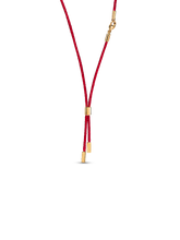 Pandora Talisman Red Recycled Polyester Cord Necklace - 14k gold plating