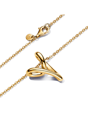 Organically Shaped Heart Pendant Necklace - 14k gold plating
