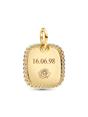 Engravable Square Tag Pendant - 14k gold plating