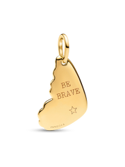 Engravable Butterfly Wing Tag Pendant - 14k gold plating