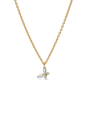 Gold-plated Sparkling Clear Butterfly Necklace and Earring Set