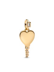 Engravable Heart Key Pendant Necklace