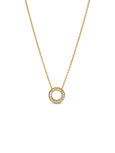 Pandora Logo Pavé Circle Collier Necklace - 14k gold plating
