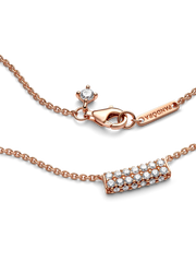 Pandora Timeless Pavé Double-row Bar Collier Necklace - 14k rose gold plating