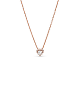 Sparkling Heart Collier Necklace - 14k rose gold plating