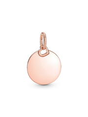 Engravable Round Tag Pendant - 14k rose gold plating