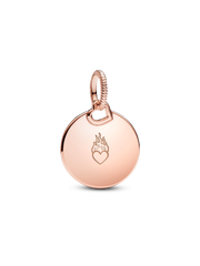 Engravable Round Tag Pendant - 14k rose gold plating