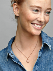 Engravable Heart Tag Pendant - 14k rose gold plating