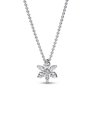 Sparkling Herbarium Cluster Pendant Necklace - Sterling silver