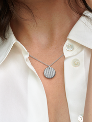 FINAL SALE - Pandora Timeless Pavé Round Pendant Necklace - Sterling silver