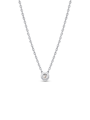 Pandora Era Bezel Sterling Silver Lab-grown Diamond Pendant Necklace - 0.15 ct TW, Sterling silver