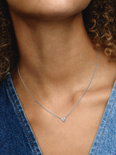 Triple Stone Heart Collier Necklace - Sterling silver