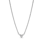 Triple Stone Heart Collier Necklace - Sterling silver