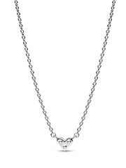 Triple Stone Heart Collier Necklace - Sterling silver