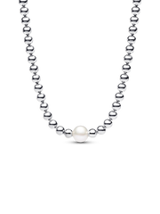 Treated Freshwater Cultured Pearl & Beads Collier Necklace - Sterling silver