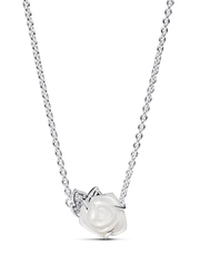 White Rose in Bloom Collier Necklace - Sterling silver