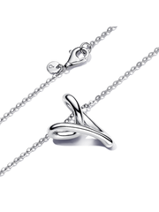 Organically Shaped Heart Pendant Necklace - Sterling silver