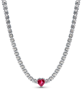 Halo Heart Choker - Sterling silver