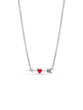 Arrow & Murano Glass Heart Necklace - Sterling silver