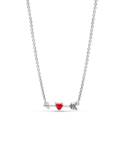 Arrow & Murano Glass Heart Necklace - Sterling silver