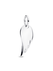 Engravable Angel Wing Tag Pendant - Sterling silver