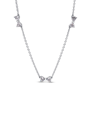 Bow Station Chain Necklace - Sterling silver