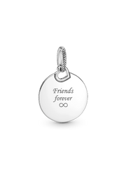 Engravable Round Tag Pendant - Sterling silver