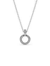 Double Circle Pendant & Necklace - Sterling silver