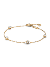 FINAL SALE - Pandora Era Bezel 14k Gold Lab-grown Diamond Station Chain Bracelet - 0.40 ct TW, 14k gold