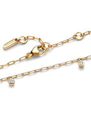 Pandora Era Bezel Lab-Grown Diamond Dangle Paperclip Chain Bracelet - 0.10 ct TW, 14k gold