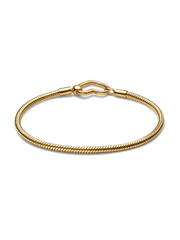 Heart Closure Snake Chain Bracelet - 14k gold plating