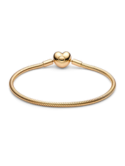Heart Clasp Snake Chain Bracelet - 14k gold plating