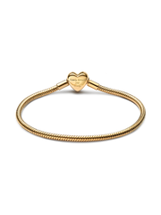 Sparkling Infinity Heart Clasp Snake Chain Bracelet - 14k gold plating