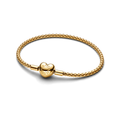Heart Clasp Studded Chain Bracelet - 14k gold plating