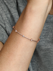Sparkling Pavé Bars Bracelet - 14k rose gold plating