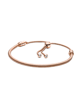 Pandora Moments Snake Chain Slider Bracelet - 14k rose gold plating