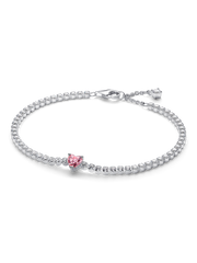 Pink Sparkling Heart Bracelet and Earring Set