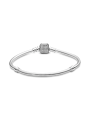 Pandora Moments Sparkling Pavé Clasp Snake Chain Bracelet - Sterling silver