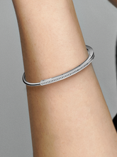 Pandora Signature I-D Pavé Bangle - Sterling silver