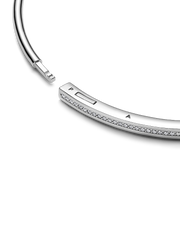 Pandora Signature I-D Pavé Bangle - Sterling silver