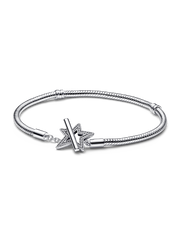 Pandora Moments Asymmetric Star T-bar Snake Chain Bracelet - Sterling silver