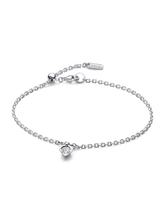 FINAL SALE - Pandora Talisman Sterling Silver Lab-grown Diamond Heart Chain Bracelet - 0.25 ct TW, Sterling silver