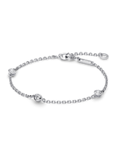 FINAL SALE - Pandora Era Bezel Sterling Silver Lab-grown Diamond Station Chain Bracelet - 0.30 ct TW, Sterling silver