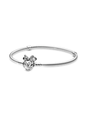 Disney Pandora Moments Pavé Minnie Mouse Clasp Snake Chain Bracelet - Sterling silver