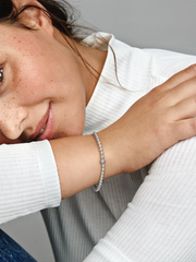 Beads & Pavé Bracelet - Sterling silver